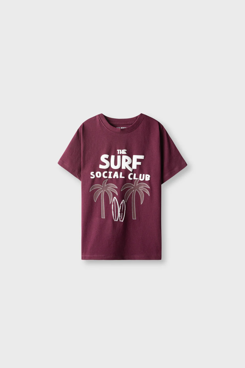 Boys Tropical Burgundy Surf Tee