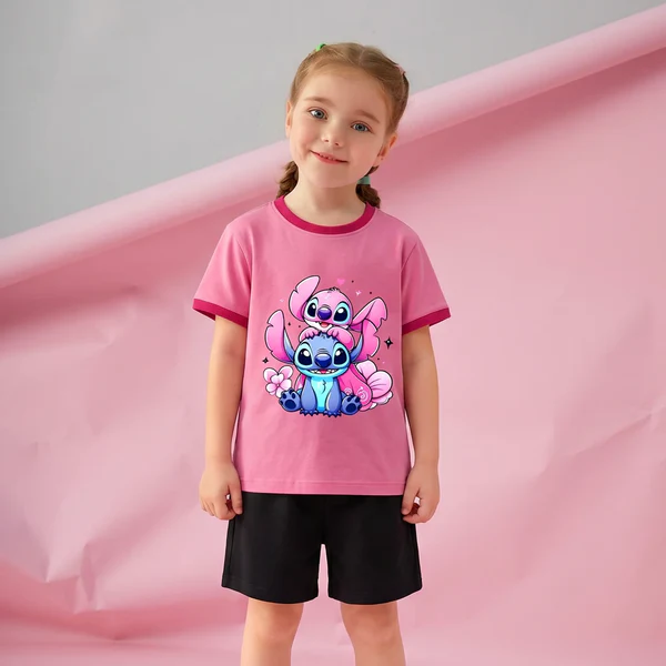 Baby Girl Purple Stitch and Angel T-Shirt
