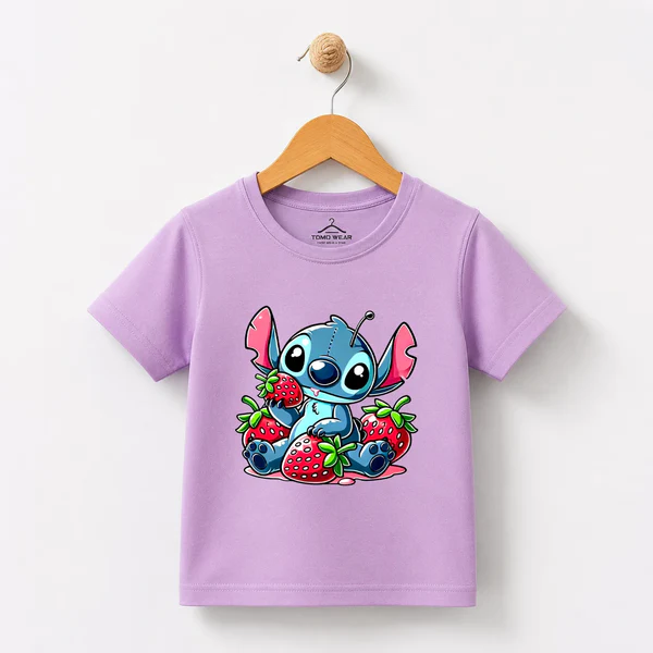 Baby Girl Purple Stich Strawberries T-Shirt - 2