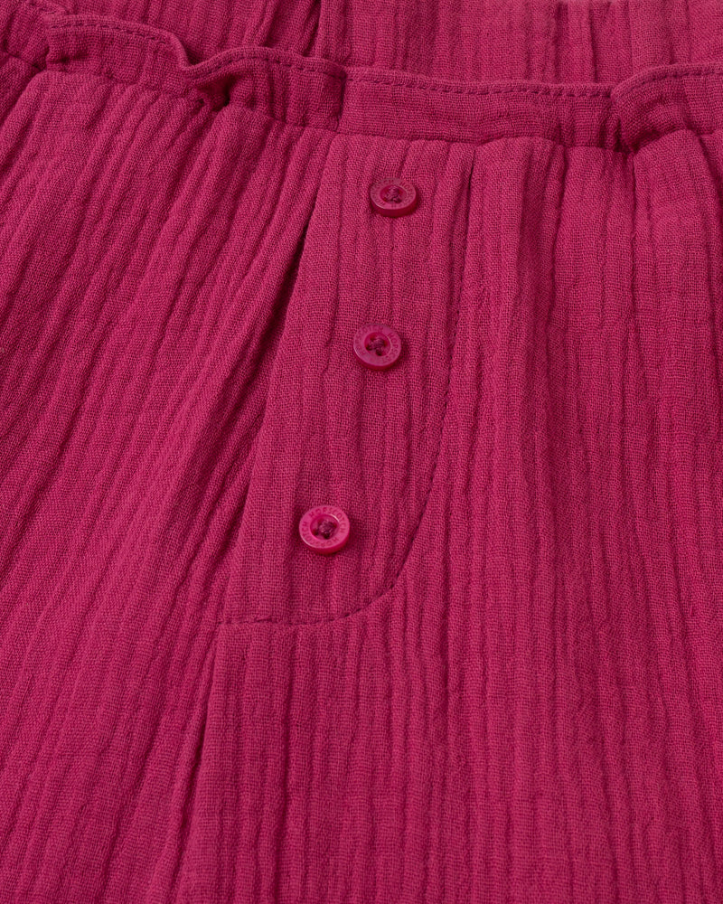 Plum Seersucker Pull-up Trousers - 2