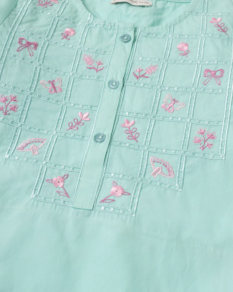 Aqua Embroidered Tunic - 2