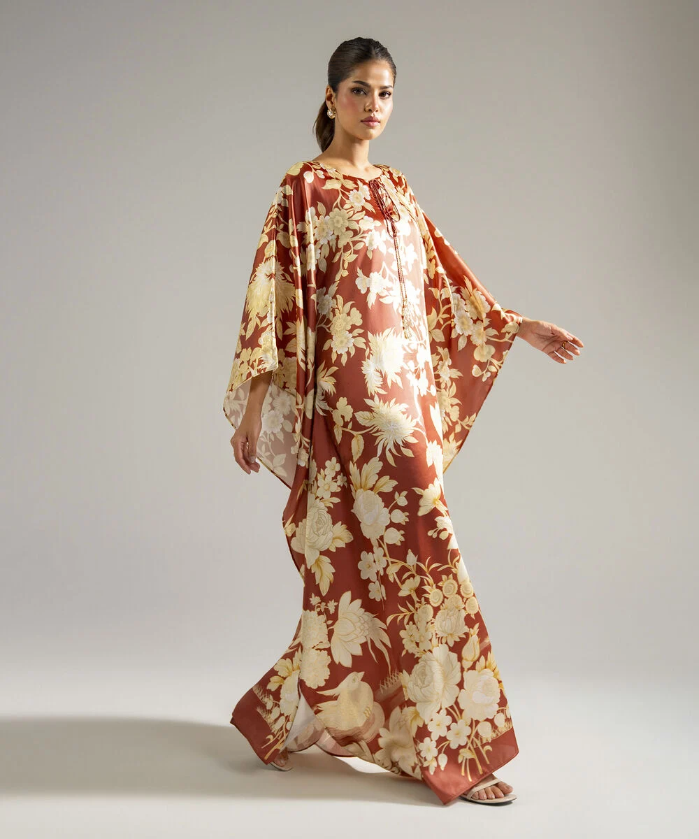 Printed Satin Kaftan - 3