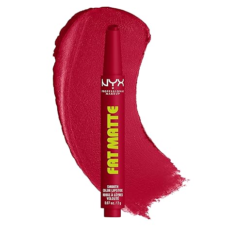 NYX PROFESSIONAL MAKEUP Fat Matte Lipstick, Pigmented, Smoothing, & Non-Drying Lip Crayon, Long Lasting Lip Makeup, Vegan & Cruelty Free - Fuzzy Flame (Red) - 4